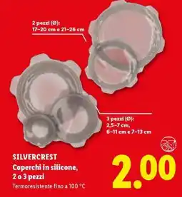 Lidl SILVERCREST Coperchi in silicone, 2 o 3 pezzi offerta