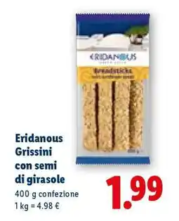 Lidl Eridanous Grissini con semi di girasole offerta