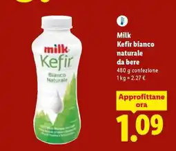 Lidl Milk Kefir bianco naturale da bere offerta