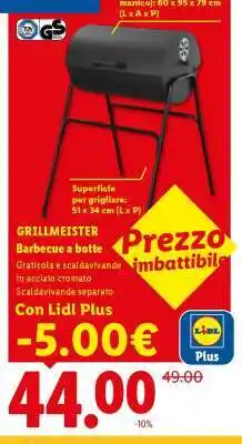 Lidl GRILLMEISTER Barbecue a botte offerta
