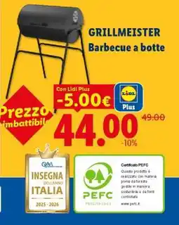 Lidl GRILLMEISTER Barbecue a botte offerta