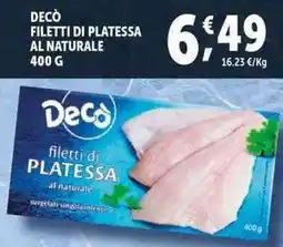 Deco Supermercati Decò filetti di platessa al naturale offerta