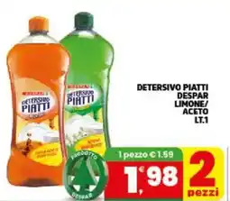 Interspar Detersivo piatti despar limone/ aceto offerta