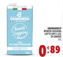 Deco Supermercati Granarolo bontà leggera latte uht 1,2% di grassi offerta