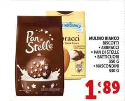 Deco Supermercati Mulino bianco biscotti abbracci, pan di stelle, batticuori, nascondini offerta