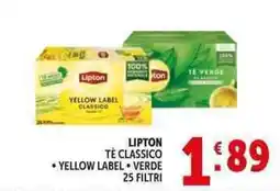 Deco Supermercati Lipton té classico yellow label, verde offerta