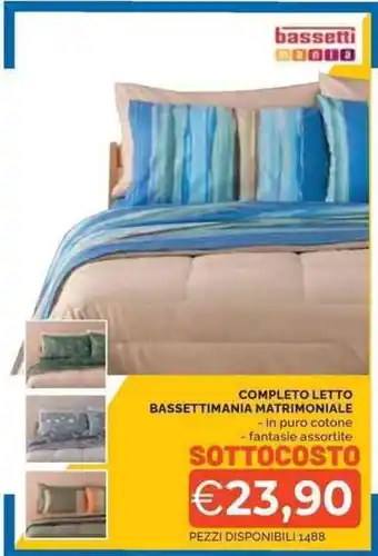 Completo letto bassettimania matrimoniale