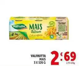 Deco Supermercati Valfrutta mais offerta