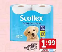 Deco Supermercati Scottex carta igienica pulito completo 4 maxi rotoli offerta