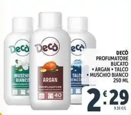 Deco Supermercati Decò profumatore bucato, argan, talco, muschi bianco offerta