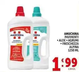 Deco Supermercati Amuchina pavimenti aloe, agrumi, freschezza alpina offerta