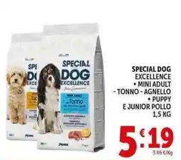 Deco Supermercati Special dog excellence, mini adult, tonno agnello, puppu e junior pollo offerta