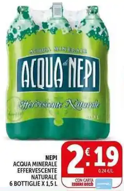 Deco Supermercati Nepi acqua minerale effervescente naturale offerta