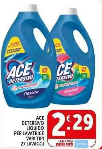 Deco Supermercati Ace detersivo liquido per lavatrice offerta