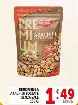 Deco Supermercati Bencivenga arachidi tostate senza sale offerta