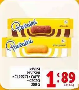 Deco Supermercati Pavesi pavesini classici, caffè, cacao offerta
