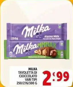 Deco Supermercati Milka tavoletta di cioccolato offerta