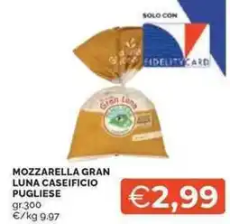 Mercatò Mozzarella gran luna caseificio pugliese offerta