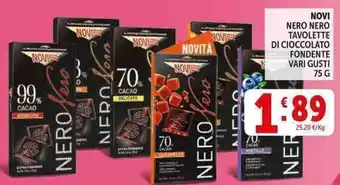 Novi nero nero tavolette di cioccolato fondente