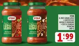 Deco Supermercati Star il mio gran legu, lenticchie rosse e verdure, ceci e funghi porcini offerta