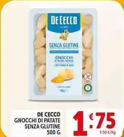 Deco Supermercati De cecco gnocchi di patate senza glutine offerta