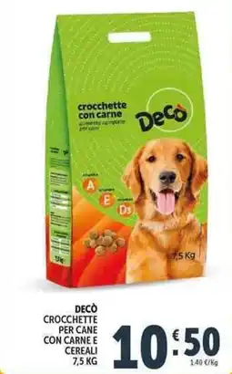 Deco Supermercati Decò crocchette per cane con carne e cereali offerta