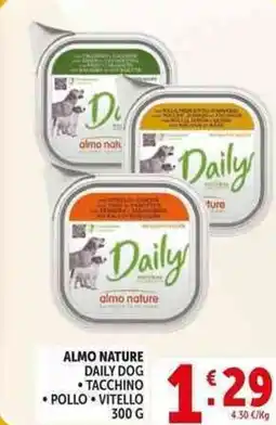 Deco Supermercati Almo nature daily dog, tacchino, pollo, vitello offerta
