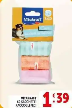 Deco Supermercati Vitakraft 60 sacchetti raccogli feci offerta