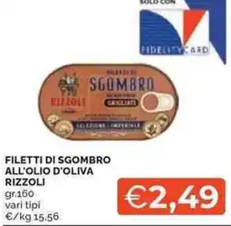 Mercatò Filetti di sgombro all'olio d'oliva RIZZOLI offerta
