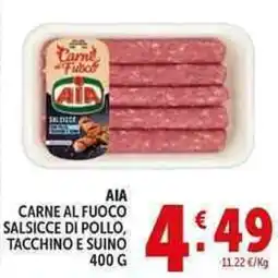 Deco Supermercati Aia carne al fuoco salsicce di pollo, tacchino e suino offerta