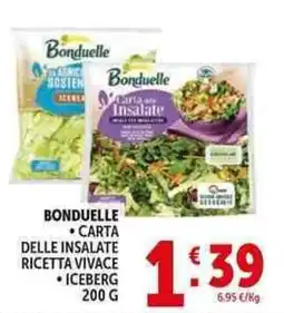Deco Supermercati Bonduelle carta delle insalate ricetta vivace, iceberg offerta