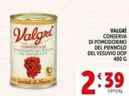 Deco Supermercati Valgrì conserva del piennolo del vesuvio dop offerta