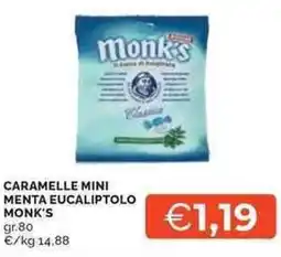 Mercatò Caramelle mini menta eucaliptolo MONK'S offerta