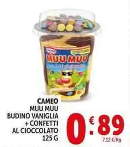 Deco Supermercati Cameo muu muu budino vaniglia + confetti al cioccolato offerta