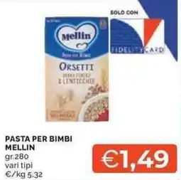 Mercatò Pasta per bimbi MELLIN offerta