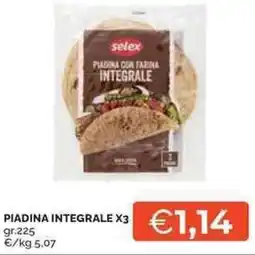 Mercatò Selex piadina integrale x3 offerta