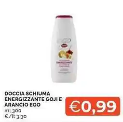 Mercatò Selex doccia schiuma energizzante goji e arancio ego offerta