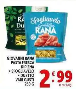 Deco Supermercati Giovanni rana pasta fresca ripiena, sfogliavelo, duetto offerta