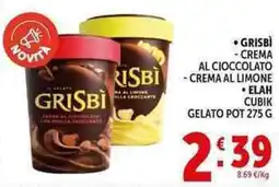 Deco Supermercati Grisbì crema al cioccolato, crema al limne, elah cubik gelato pot offerta