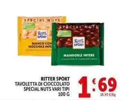 Deco Supermercati Ritter sport tavoletta di cioccolato special nuts offerta