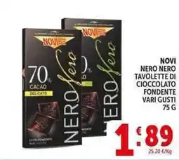 Deco Supermercati Novi nero nero tavolette di cioccolato fondente offerta
