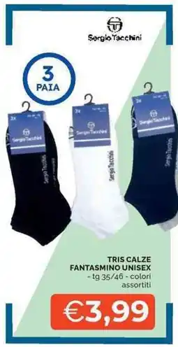 Mercatò Sergio tacchini tris calze fantasmino unisex offerta