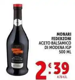 Deco Supermercati Monari federzoni aceto balsamico di modena igp offerta