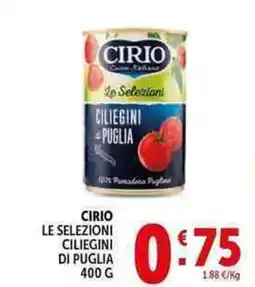 Deco Supermercati Cirio le selezioni ciliegini di puglia offerta
