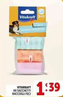 Deco Supermercati Vitakraft 60 sacchetti raccogli feci offerta