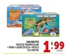 Deco Supermercati Valfrutta succhi triangolini pera, albicocica, pesca offerta