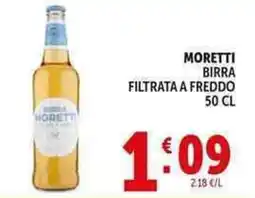 Deco Supermercati Moretti birra filtrata a freddo offerta