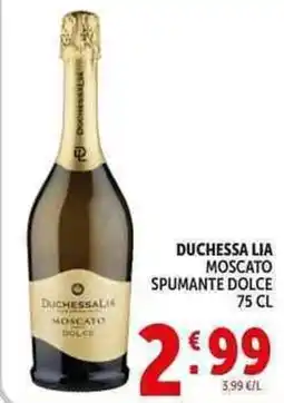 Deco Supermercati Duchessa lia moscato spumante dolce offerta