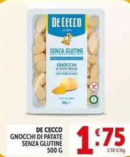 Deco Supermercati De cecco gnocchi di patate senza glutine offerta