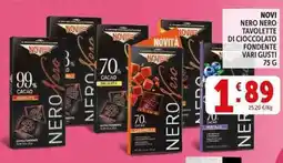 Deco Supermercati Novi novi nero nero tavolette di cioccolato fondente offerta